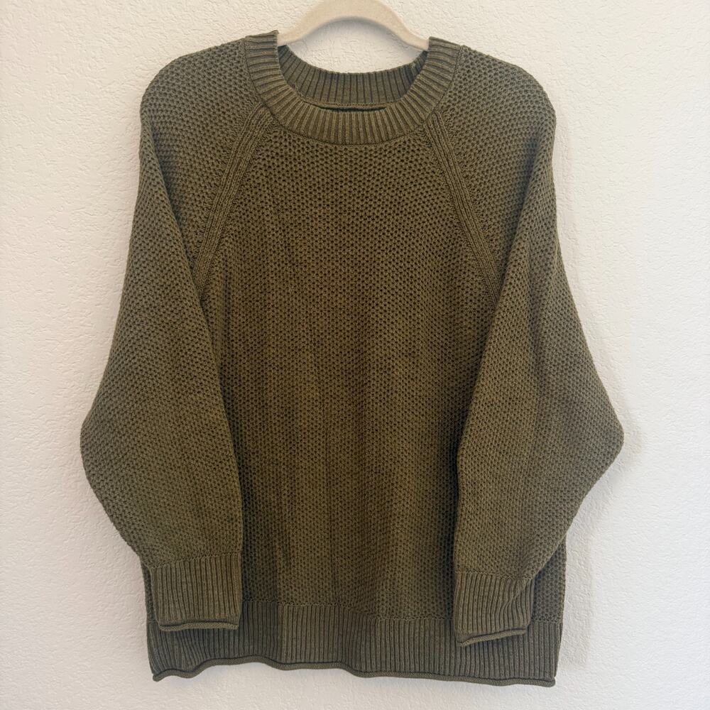 Sonoma Olive Relaxed Women's Cable Knit Sweater Jumper Casual Cabincore Size 1X